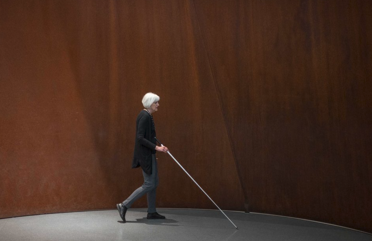 Fayen D’Evie, Hillary Goidell and Georgina Kleege, still from 'Wayfinding 'Sequence'/Vibrational Re-Call' 2025. Made in collaboration with Bryan Phillips